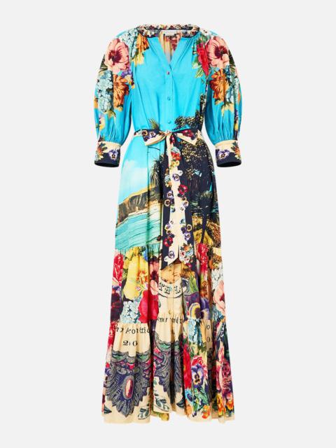 TIERED SHIRT DRESS WITH SHORT SLEEVE