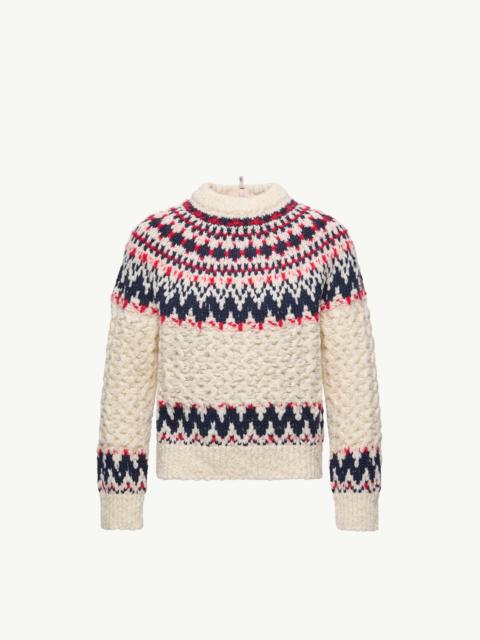Geometric Jacquard Wool Blend Sweater