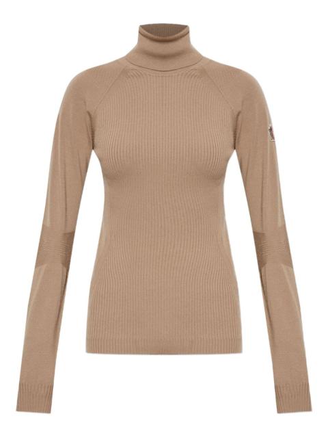 logo-appliqué ribbed-knit jumper