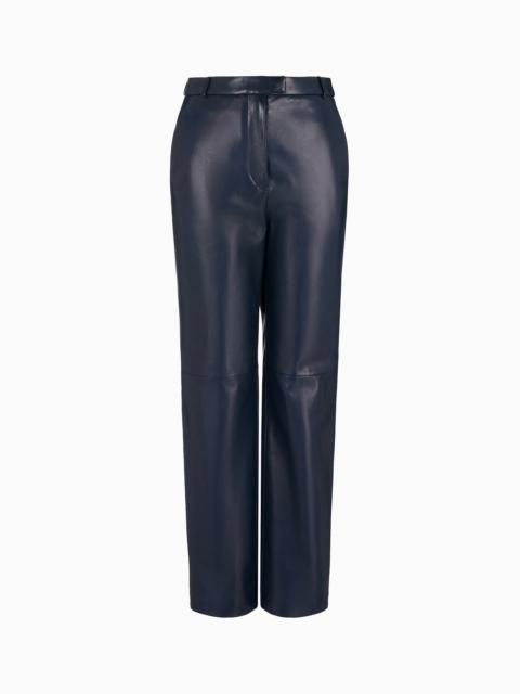 STRAIGHT-CUT, NAPPA-LEATHER TROUSERS