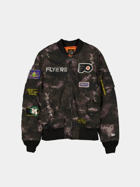 PHILADELPHIA FLYERS X ALPHA X NEW ERA MA-1 BOMBER JACKET (BLACK CAMO)
