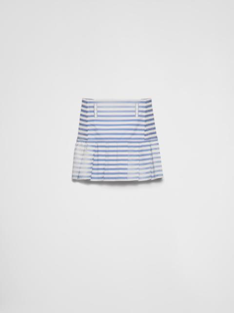 Striped poplin miniskirt