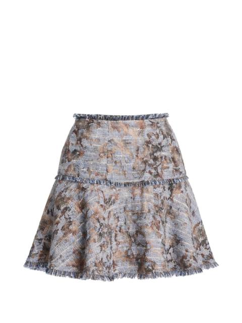 printed tweed mini skirt