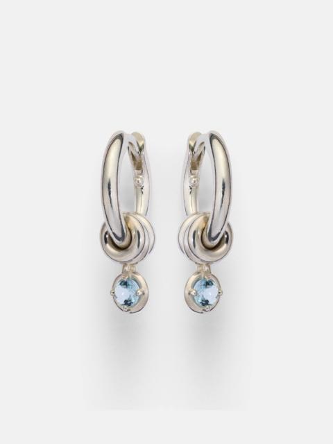 Zahra Micro sterling silver earrings with sapphire