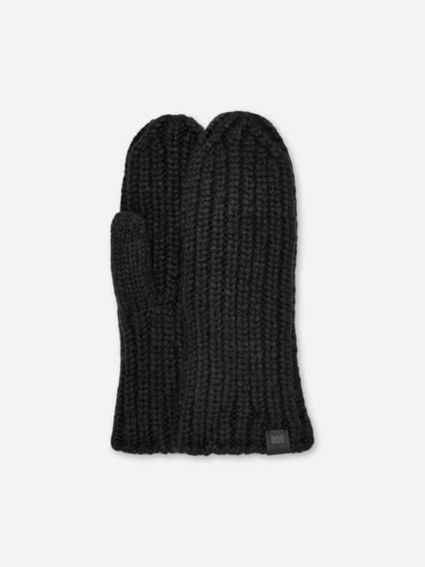 ® Women's Chunky Rib Mitten Knit in Black