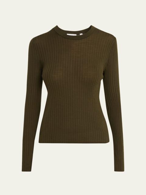 Kyle Ribbed Wool Crewneck Sweater
