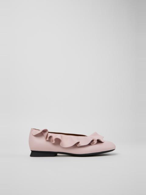 Pink Leather Ballerinas for Women.