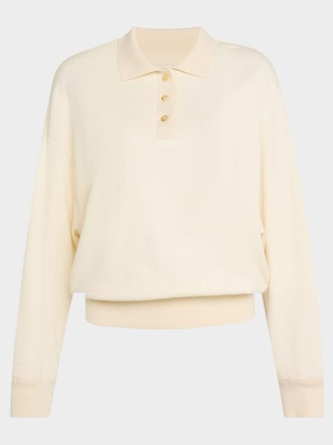Cashmere-Blend Cocooning Polo Sweatshirt