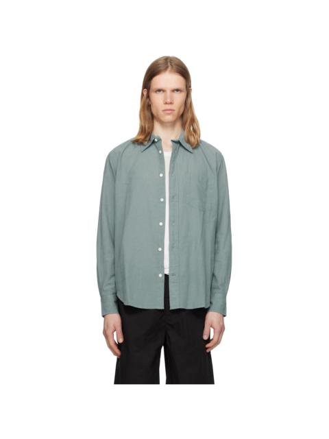 Blue Algot Relaxed Cotton Linen Shirt