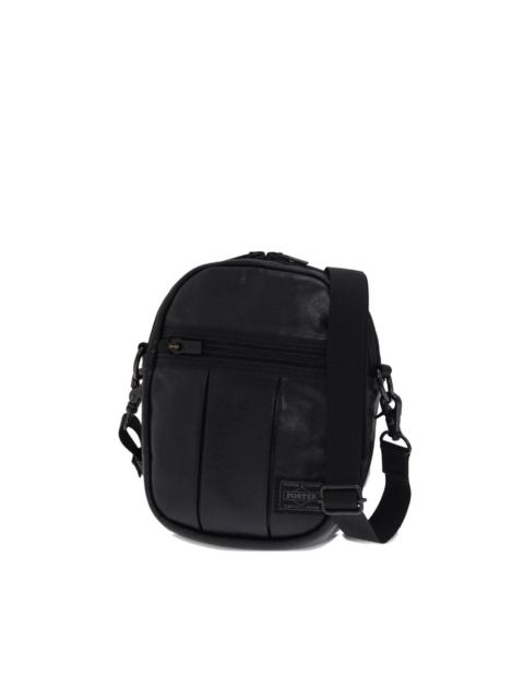 leather panelled shoulder bag