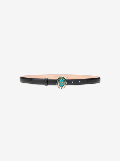 Black Fashion Belt Enameled RC Monogram Buckle
