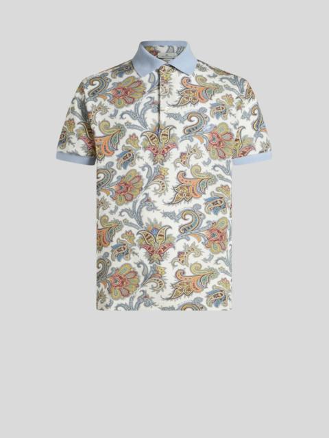FLORAL PAISLEY COTTON POLO SHIRT