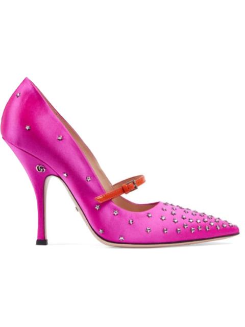 Gucci Jodie Embellished Satin Pumps Fuchsia (Women's)