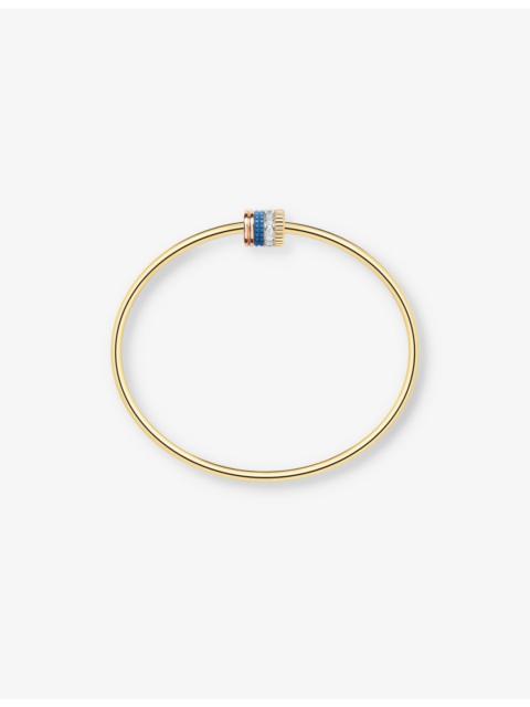 Quatre blue-edition 18ct yellow, white and rose-gold, 0.11ct diamond and ceramic bracelet