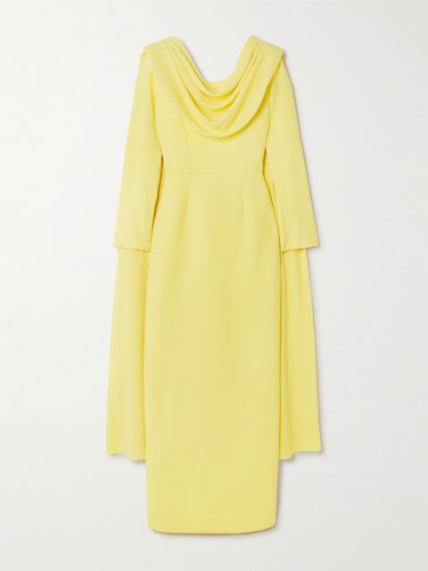 Zaira Draped Wool-crepe Gown