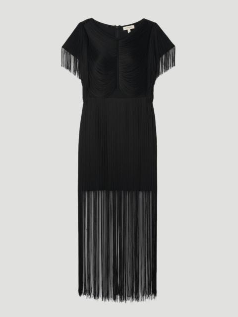 Maxi Draped Fringe Knitted Mini Dress