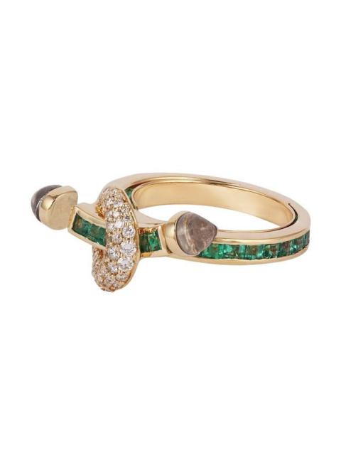 Emerald Diamond Chakra Ring