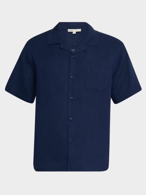 Men's Air Linen Convertible Collar Short-Sleeve Shirt