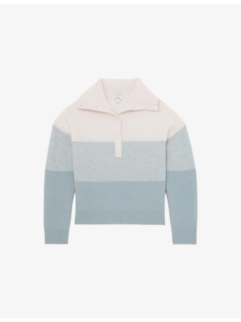 Flora Button-Neck Wool and Cashmere-Blend Jumper