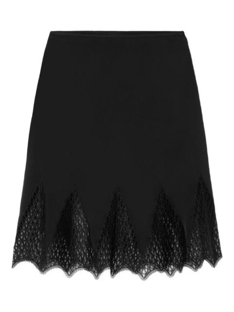 lace-trim midi skirt