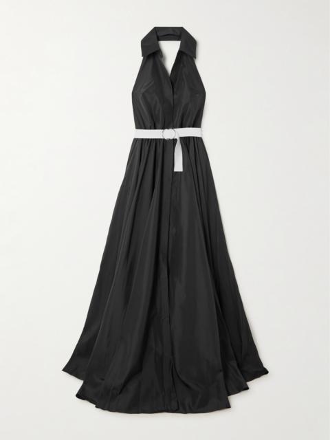 Belted Habotai Halterneck Gown