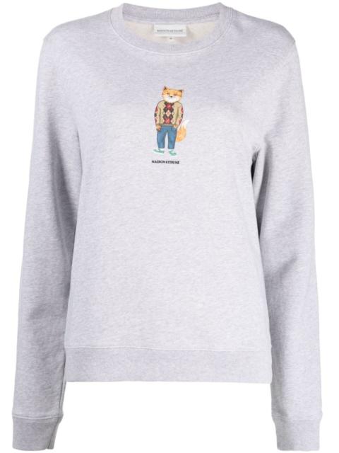 fox-print cotton sweatshirt