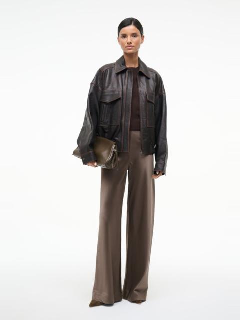 STAUD STROLL SILK PANT TRUFFLE