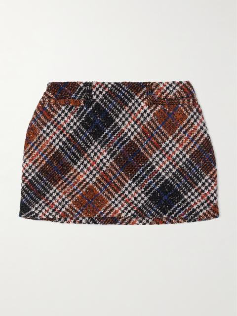 Caperdoni Checked Tweed Mini Skirt