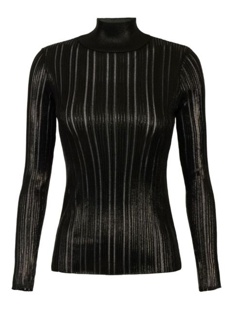 striped roll-neck jumper