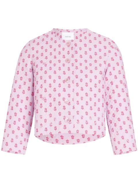 floral-print quilted jacket