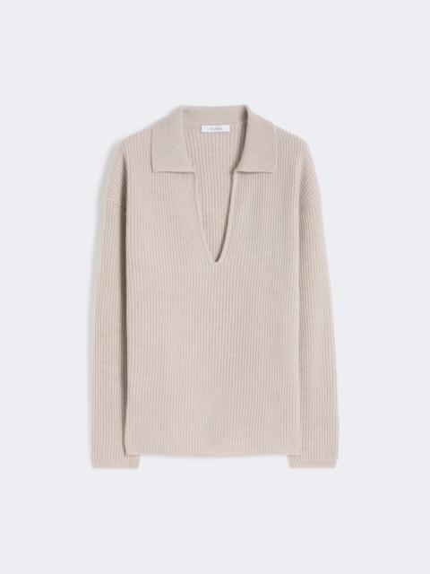 Ribbed cashmere jumper - BEIGE