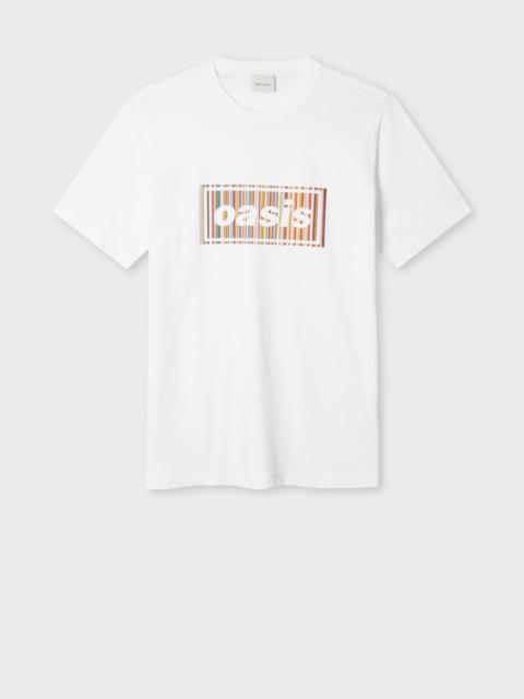 Paul Smith x Oasis - White 'Signature Stripe' Logo T-Shirt