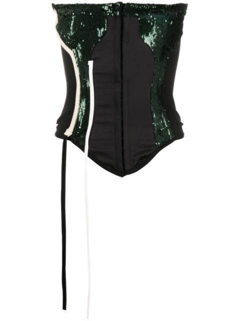 sequin-embellished strapless corset vest