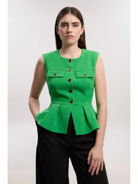 Compact Stretch Peplum Tailored Top