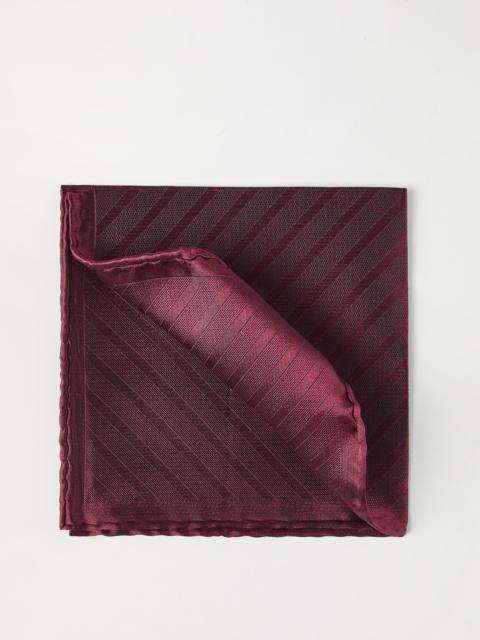 Regimental stripe silk pocket square