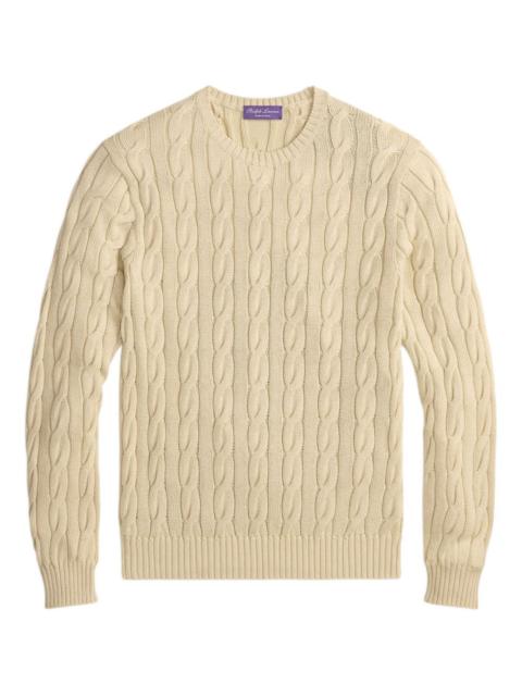 cable-knit long-sleeve sweater