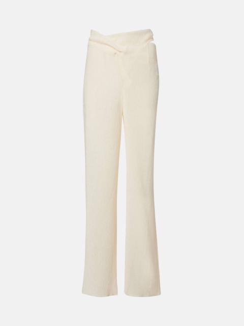 High-rise wide-leg pants