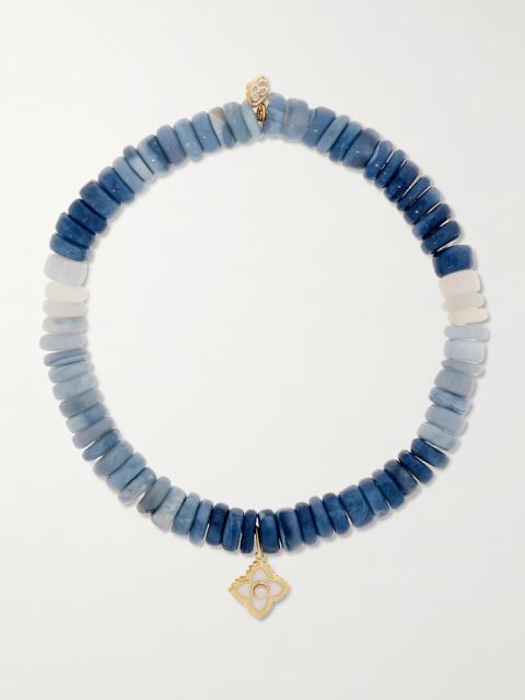 Mini Moroccan Flower 14-karat Gold, Opal, Pearl And Enamel Bracelet