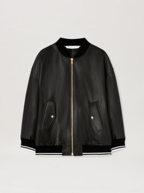 COLLEGE LEATHER BOMBER Jacket
