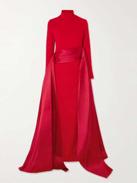 Olivia Crepe And Draped Satin-twill Gown