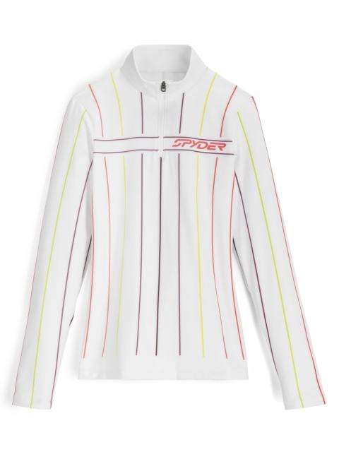 Womens Vivid Half Zip T-Neck  - Stripe