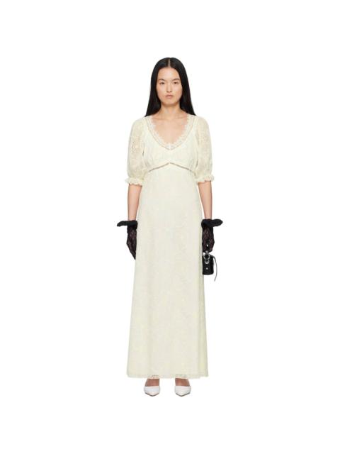 Off-White Poppy Embroidered Maxi Dress
