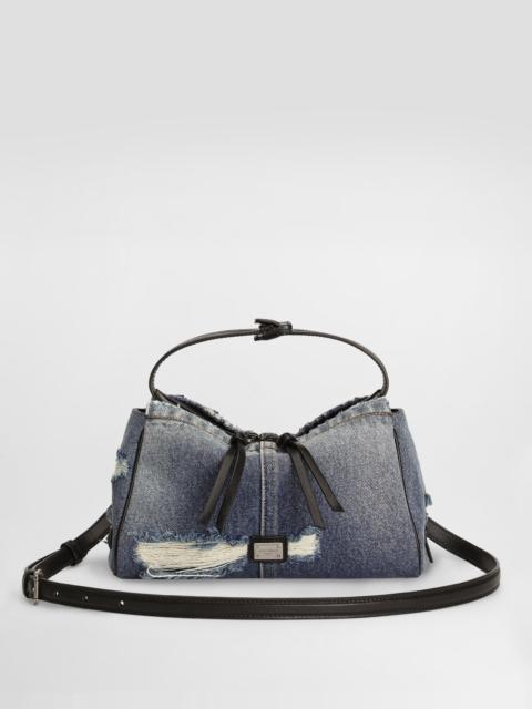 Vittoria denim patchwork shoulder bag