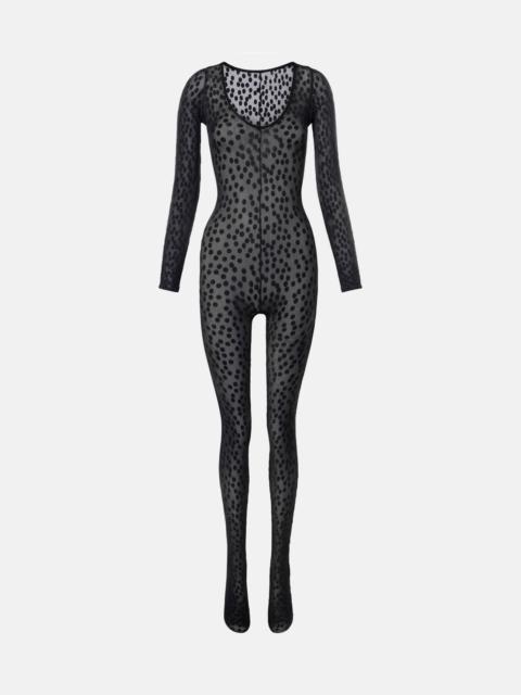 Sweet Dots polka-dot sheer catsuit
