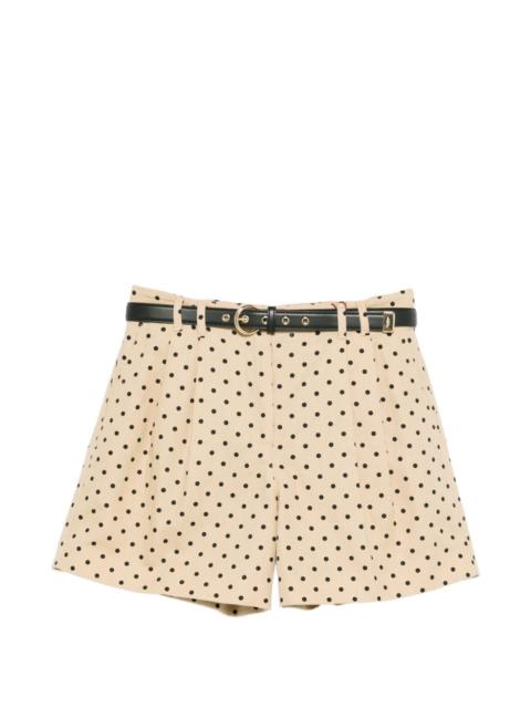 polka-dot belted shorts