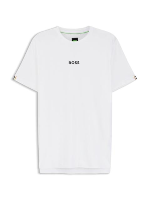 JACQUARD-STRIPE SLIM-FIT T-SHIRT WITH LOGO PRINT