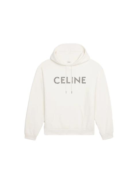 Celine Loose Sweatshirt In Cotton Fleece With Studs Off White