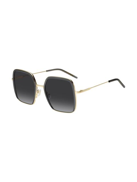 GRAY-ACETATE SUNGLASSES WITH GOLD-TONE STEEL