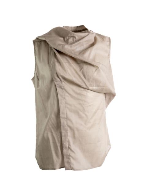 draped sleeveless shirt