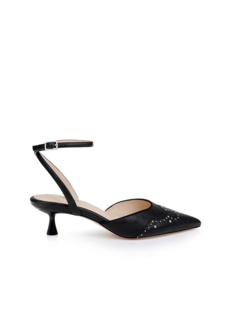 Liana Leather Kitten-Heel Mule